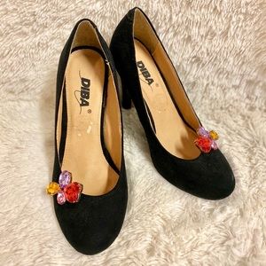 Brand New Black Heels (w/ removable jewels)